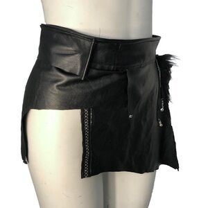 Black Faux Leather Rave Skirt